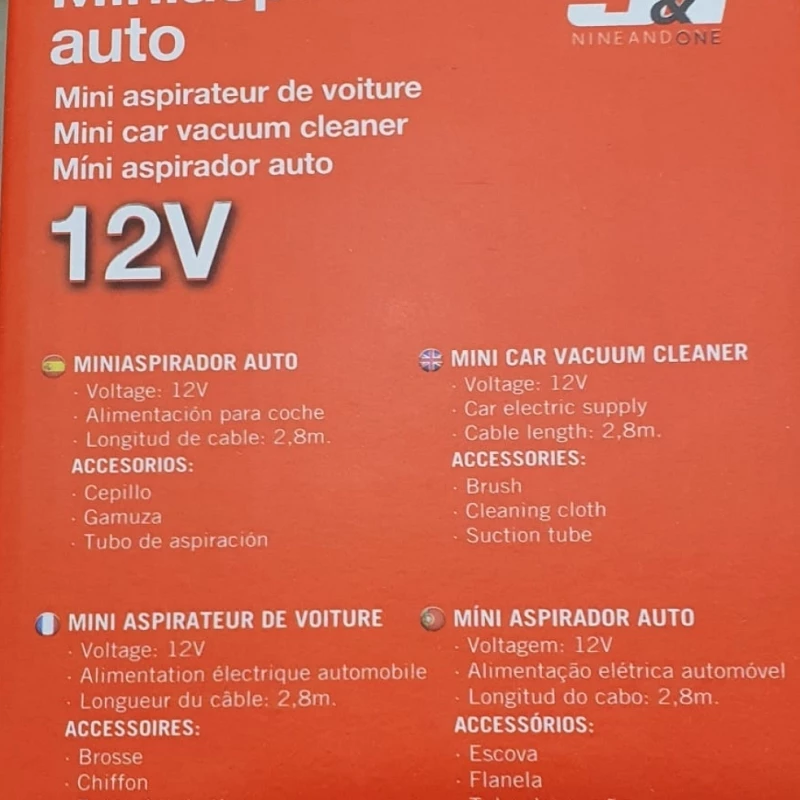 Miniaspirador auto 12V
